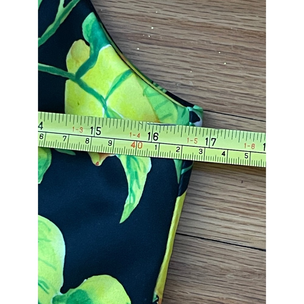 ALEXIA ARDMOR Lemon Print Peplum Top Black Yellow Small Casual Summer Spring - Picture 6 of 8